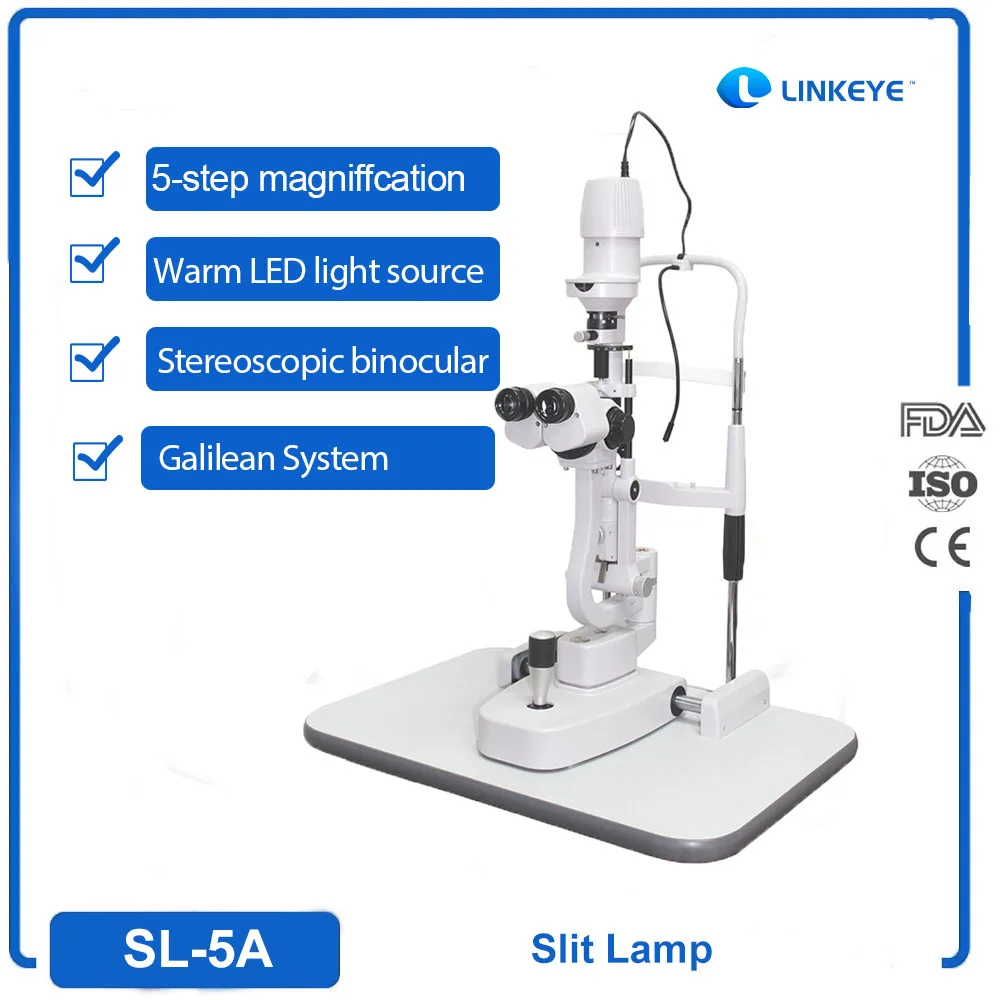 

Five Magnifications Ophthalmic Slit Lamp Ophthalmology Optical Microscope With Led Illumination Biomicroscope - SL-5A