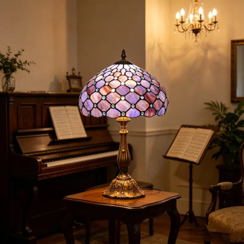 Stained glass desk lamp Tiffany lighting bedside lamp