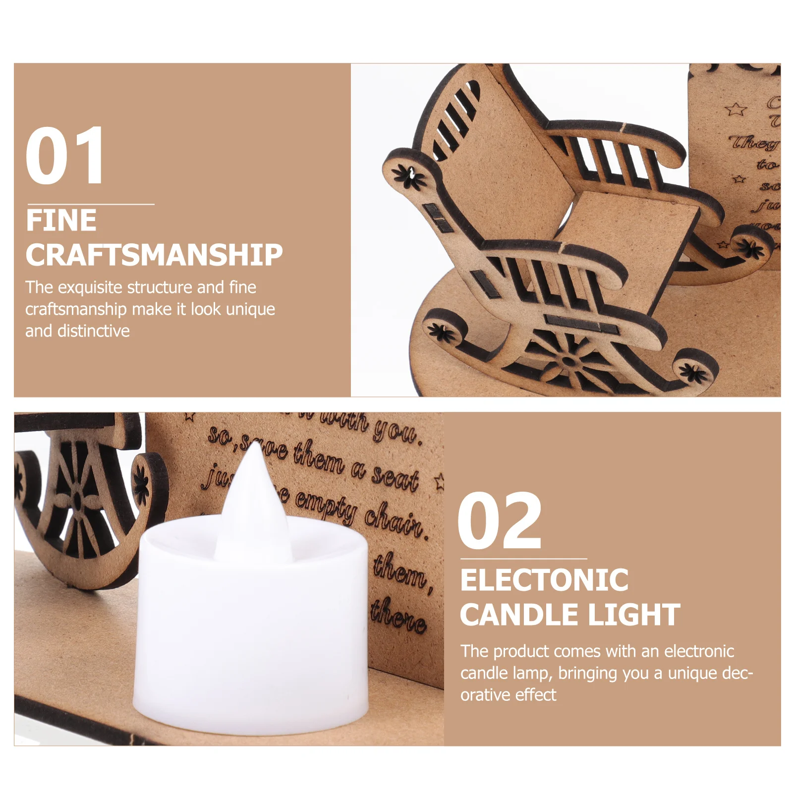 

1Pcs Xmas Festival Scene Ornament Electronic Lamp Included Unique Decor Effect Christmas Wooden Craft Decor