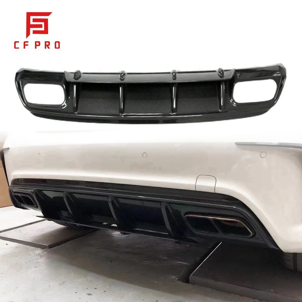 Carbon Fiber Spoiler Plate Splitter Guard Skid Board Body Kit Cover For Mercedes-Benz A45 W176 Rear Diffuser Bumper Lip