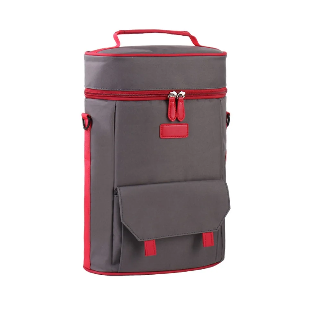 

Two-bottle Wine Tote Bag Portable Oxford Cloth Wine Bottle Storage Pouch Large Capacity Cold-Storage Insulation Beach Handbag