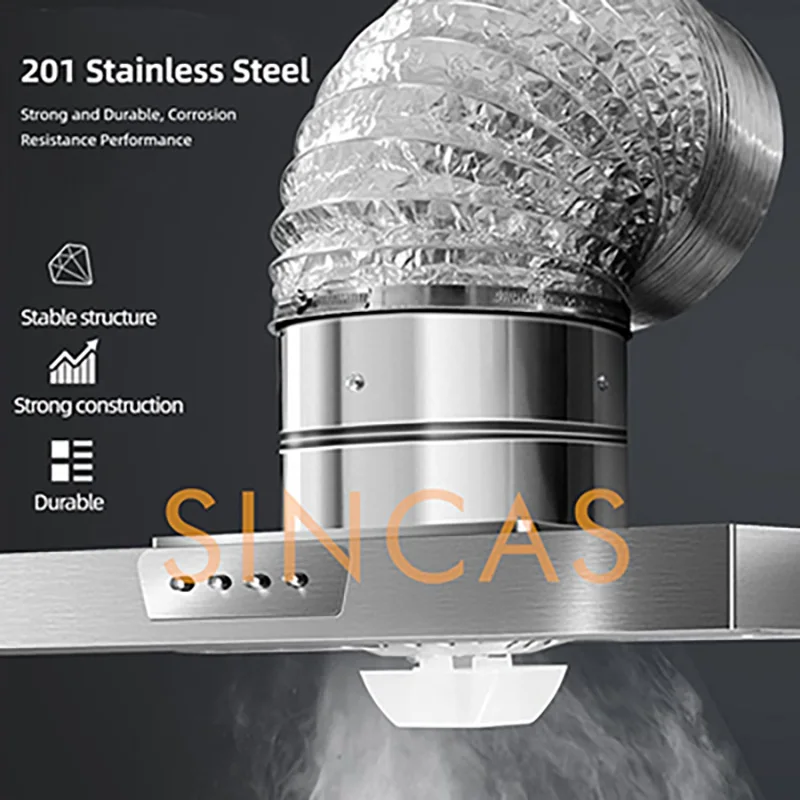 Stainless Steel Range Hood Exhaust Fan With Built In Light Kitchen Ventilation Extractor Fan For Stove Wall Mount Range Hood