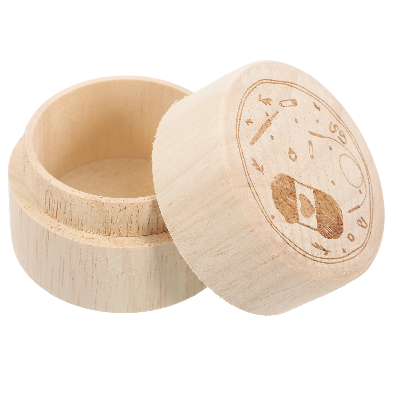 

Wooden Storage Box Craft Organizer Bead Home Supply Ring Container Mini Trinket Jewelry Box Round Wooden Container Storage