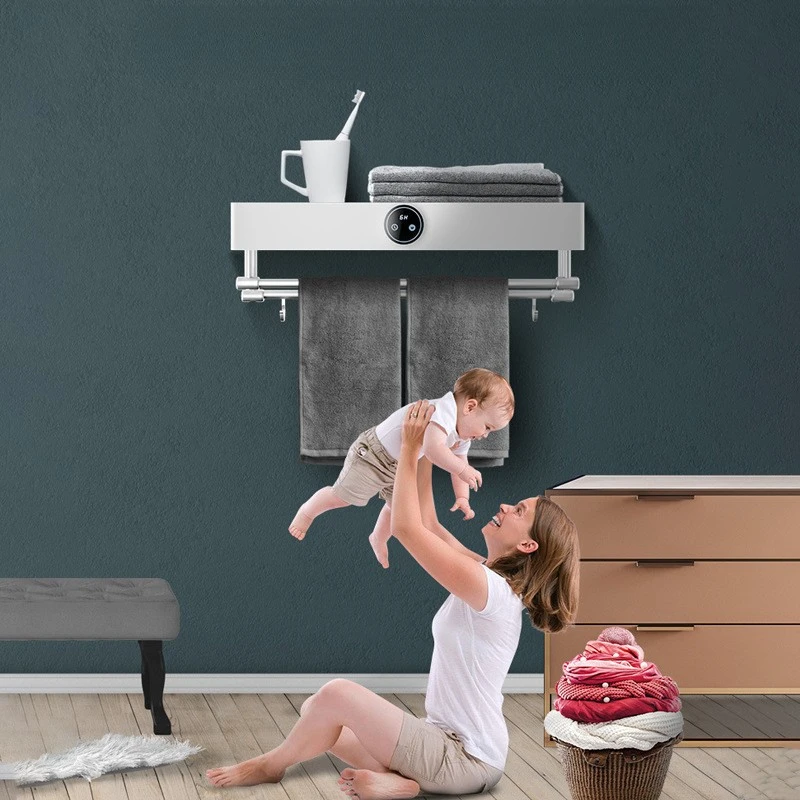 UV Electric Towel Warmer Non Punching Bathroom Heating System Smart Wall Hanging Drying Rack Bathroom Faucet Household Using