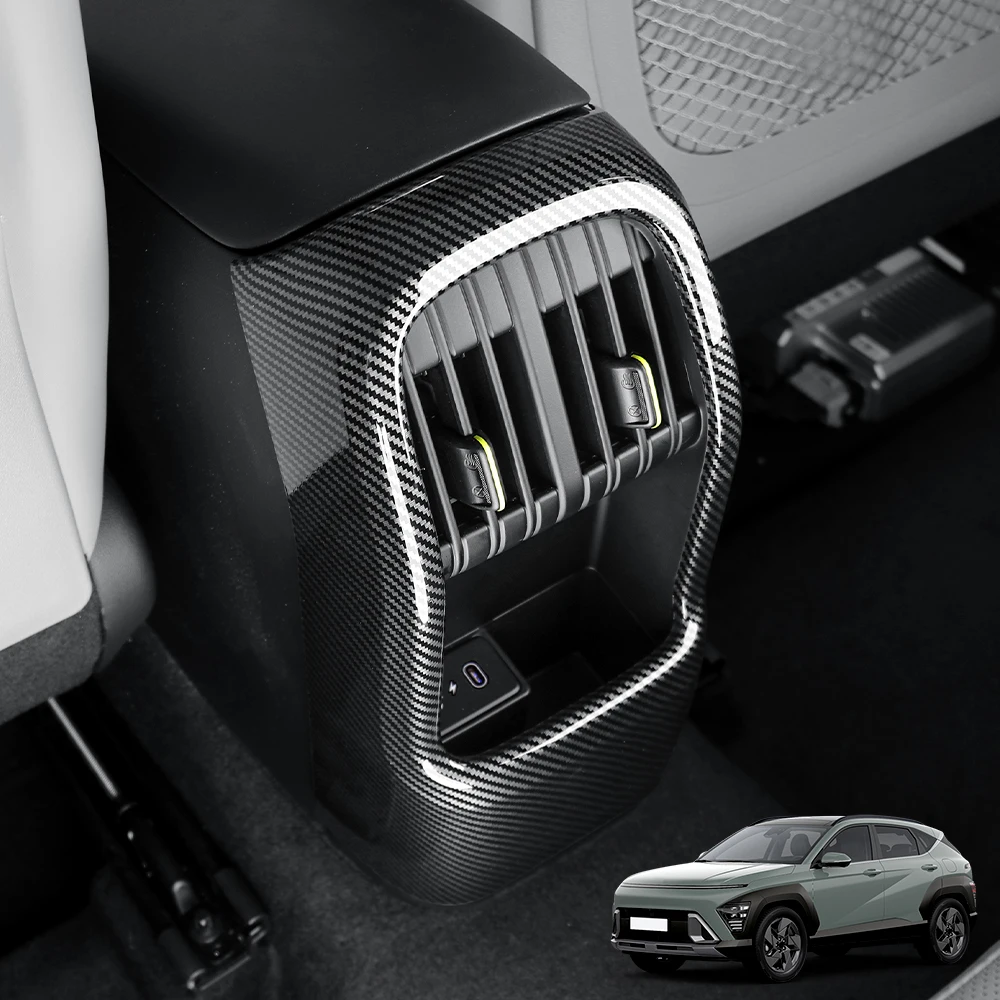 

Auto Interior Accessories Carbon/Wood Rear Air Vent Decorative Frame Cover ABS Material for Hyundai KONA SX2 2024-2026 LHD/RHD