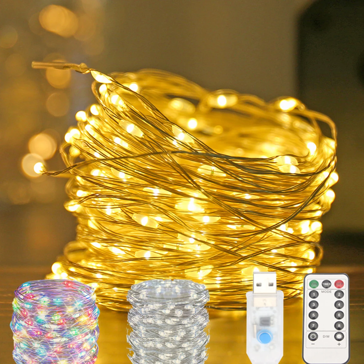 Led String Light Christmas Fairy Light USB Battery Remote Garland Copper Wire LED Lamp for Wedding Party Decoration 10M 20M