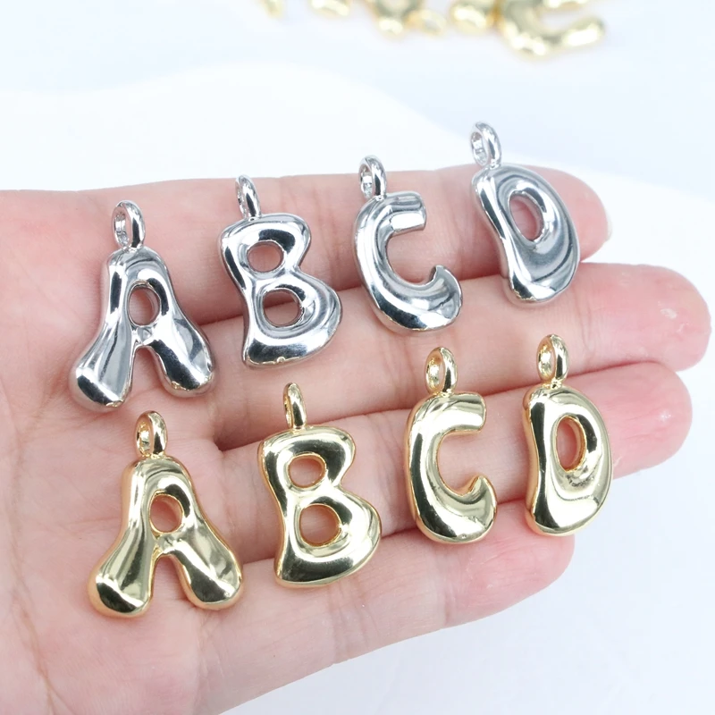 

26Pcs/lot18K Gold/silver Plated Copper Alphabet Necklace Pendants Women 26 A-Z DIY Charms Name Jewelry