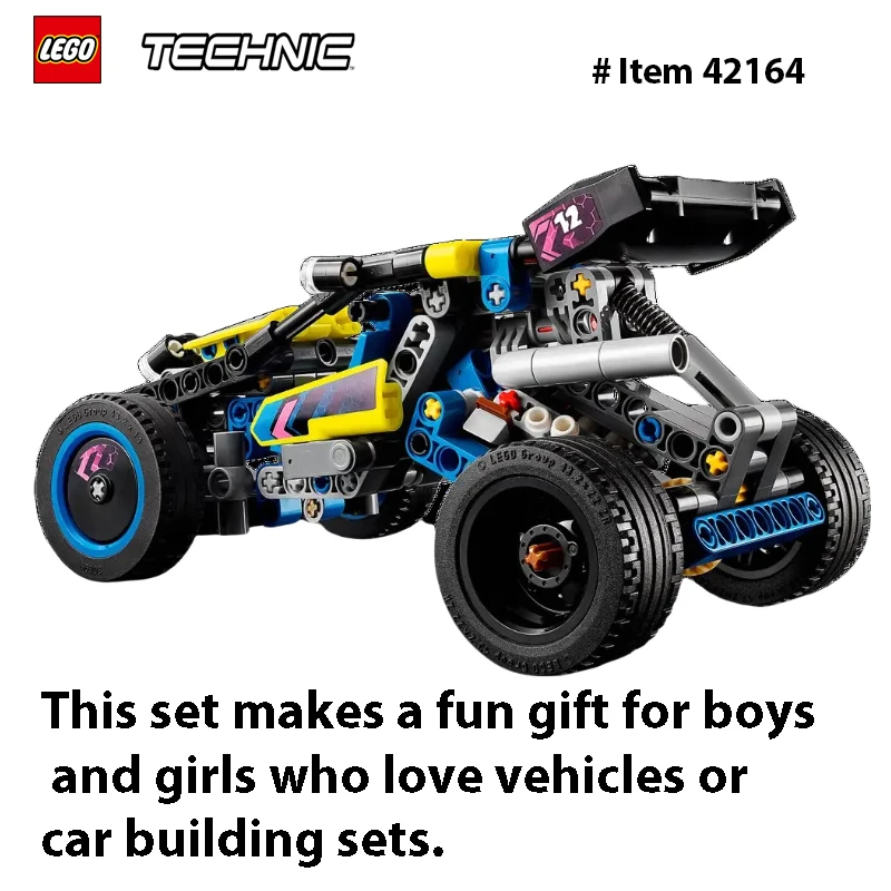 LEGO 42164 Technic Off-Road Race Buggy Buildable Car Toy, Cool Toy for 8 Year Old Boys, Girls and Kids who Love Rally Contests