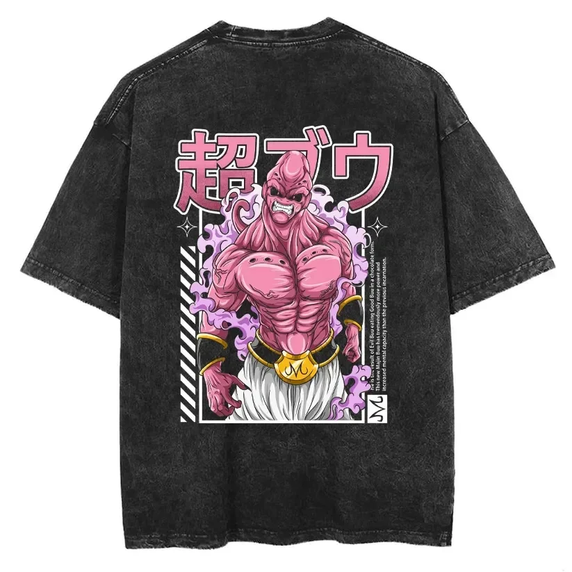Bandai Anime Dragon Ball Cosplay Gewaschenes T-Shirt Baumwolle Kurzarm Lose Große Casual Sport Fitness T-Shirt Herren Harajuku Kleidung 7