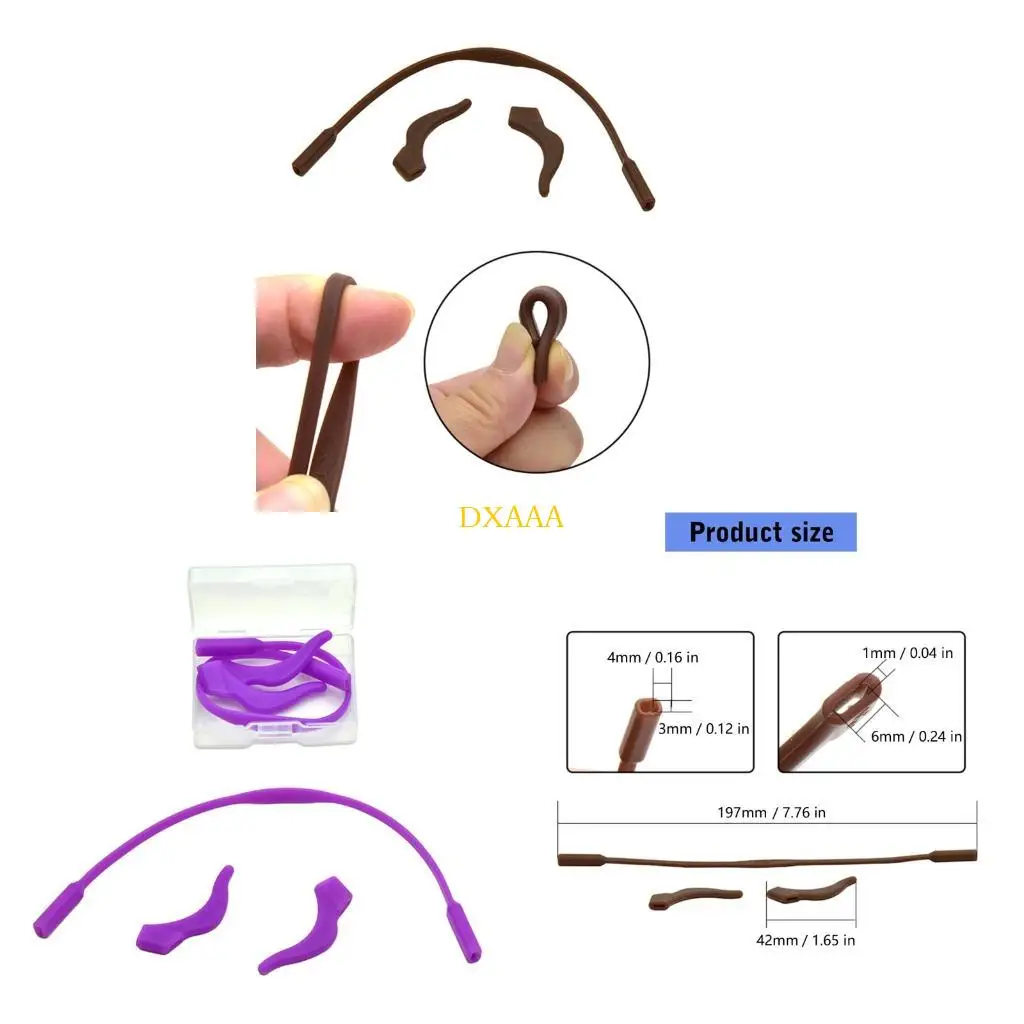 DXAA Eyeglass Grip Sleeve with Silicone Pieces for Daily Movement