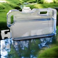 4L Outdoor Drinking Bucket Transparent Large-Capacity Water Storage Container Portable Wear-resistant Camping Water Tank