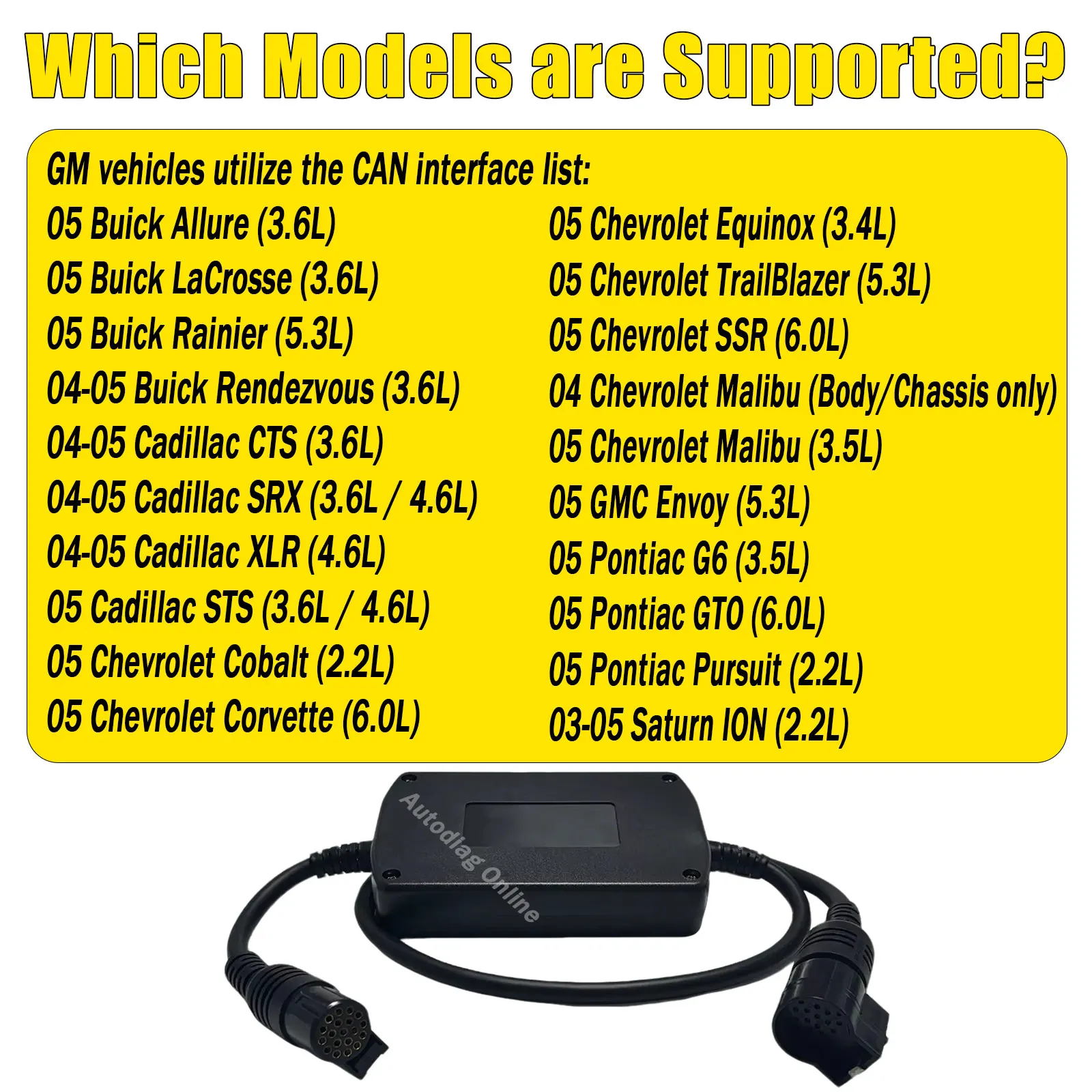 Adapter diagnostyczny OBDII do GM Tech, kabel złącza 19-pinowego modułu CANDI do interfejsu OBD2 GM TECH2