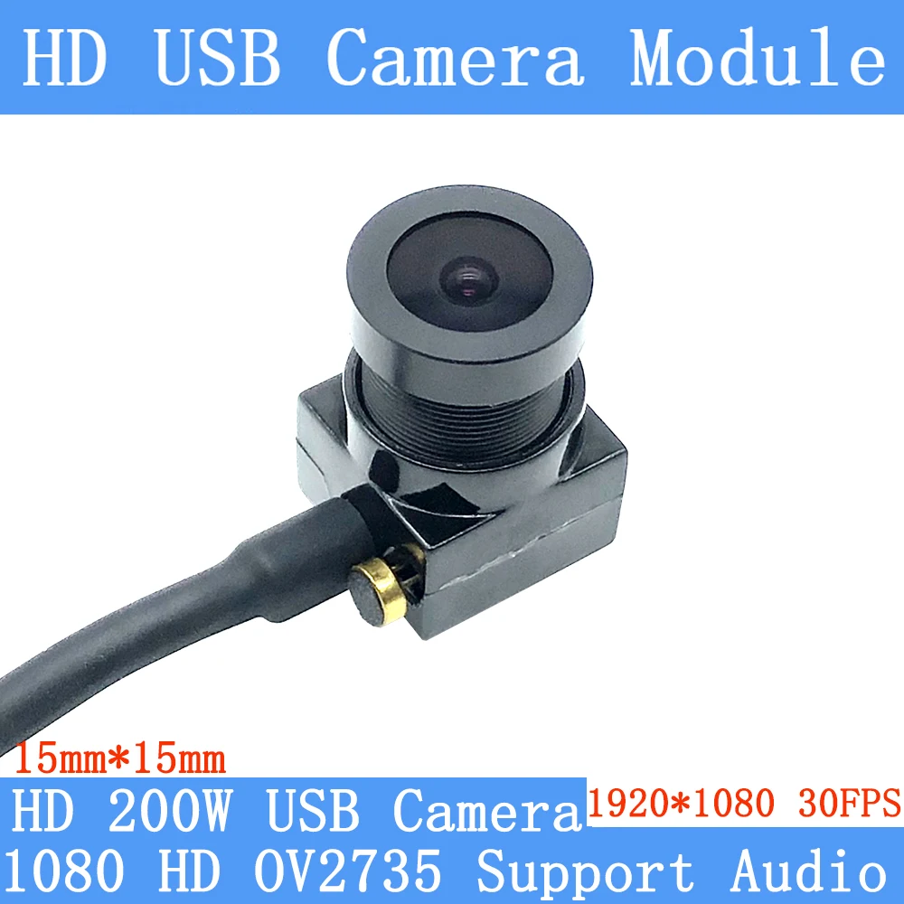 Modulo telecamera USB grandangolare da 2MP 1080P Full Hd MJPEG 30fps Mini CCTV ad alta velocità OTG UVC Webcam Telecamera di sorveglianza Microfono