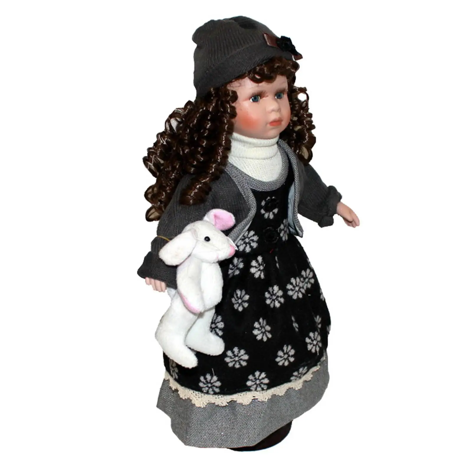 

Girl Ceramic Doll for Doll House Ornament Standing Porcelain Victorian Doll