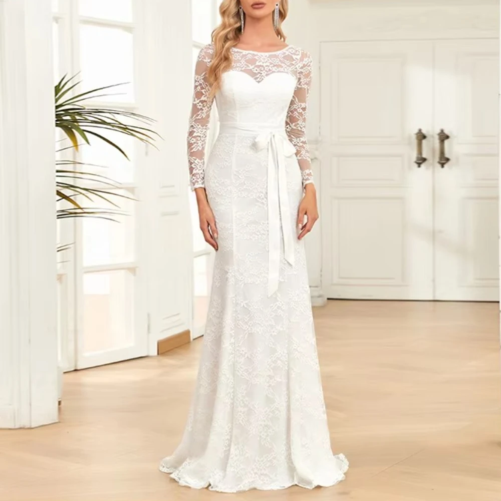 

Шифоновые белые платья для выпускного вечера, сексуальное кружевное свадебное платье с открытой спиной, изысканные элегантные платья высокого качества для выпускного вечера для женщин по индивидуальному заказу