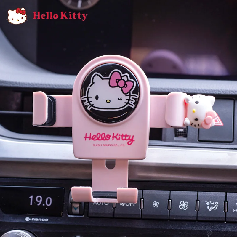 

Автомобильный держатель для телефона Sanrio Hello Kitty на воздуховод с функцией зарядки, универсальный, удобный, подарки