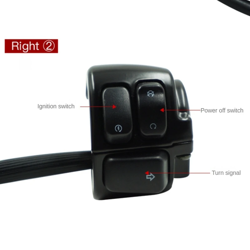 For  XL883 Sportster Dyna V-ROD Softail Motorcycle Handlebar Turn Signal Control Switch, 1 Inch 25Mm Accessories ,Black