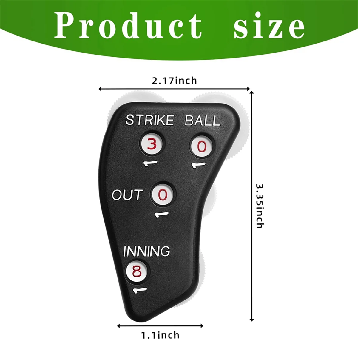 4 Wheel Baseball Umpire Clicker-Umpire Indicator Gear-Practical Baseball Counter Clicker for Scorekeeper Recording Outs