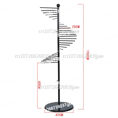 

New Wrought Iron Floor Silk Scarf Rack Hanging Scarf Display Stand Belt & Bag Hanging Shelf Organizer