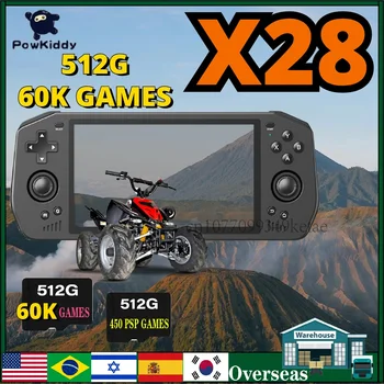 Powkiddy X28 Open Source Handheld Game Consoles 5.5 inch Touch IPS Screen Android 11 PSP PS2 HD TV Output Retro Game Machine Gift