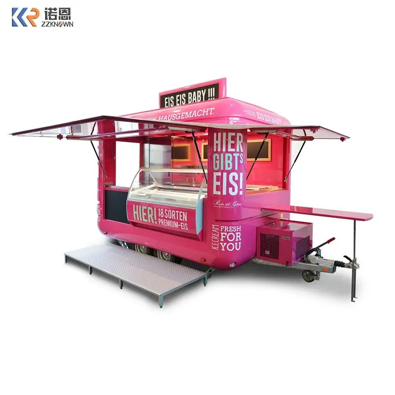 New Arrival 4 meters Length Airstream Food Vending Trailer Street Mobile Food Truck