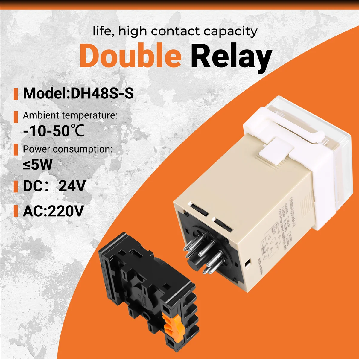 Outil de dispositif de relais à Double retard Programmable AC 220V 5A DH48S-S