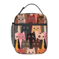 Lunch Bag Cute Cat Insulated Lunch Box For Adult Animals Cartoon Outdoor Picnic Cooler Bag Casual Waterproof Thermal Lunch Bags