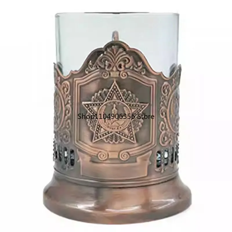 Vintage Gifts Travel Craft Souvenirs Gifts Creative Beer Mugs Carved Metal Anti-scalding Cup Holder