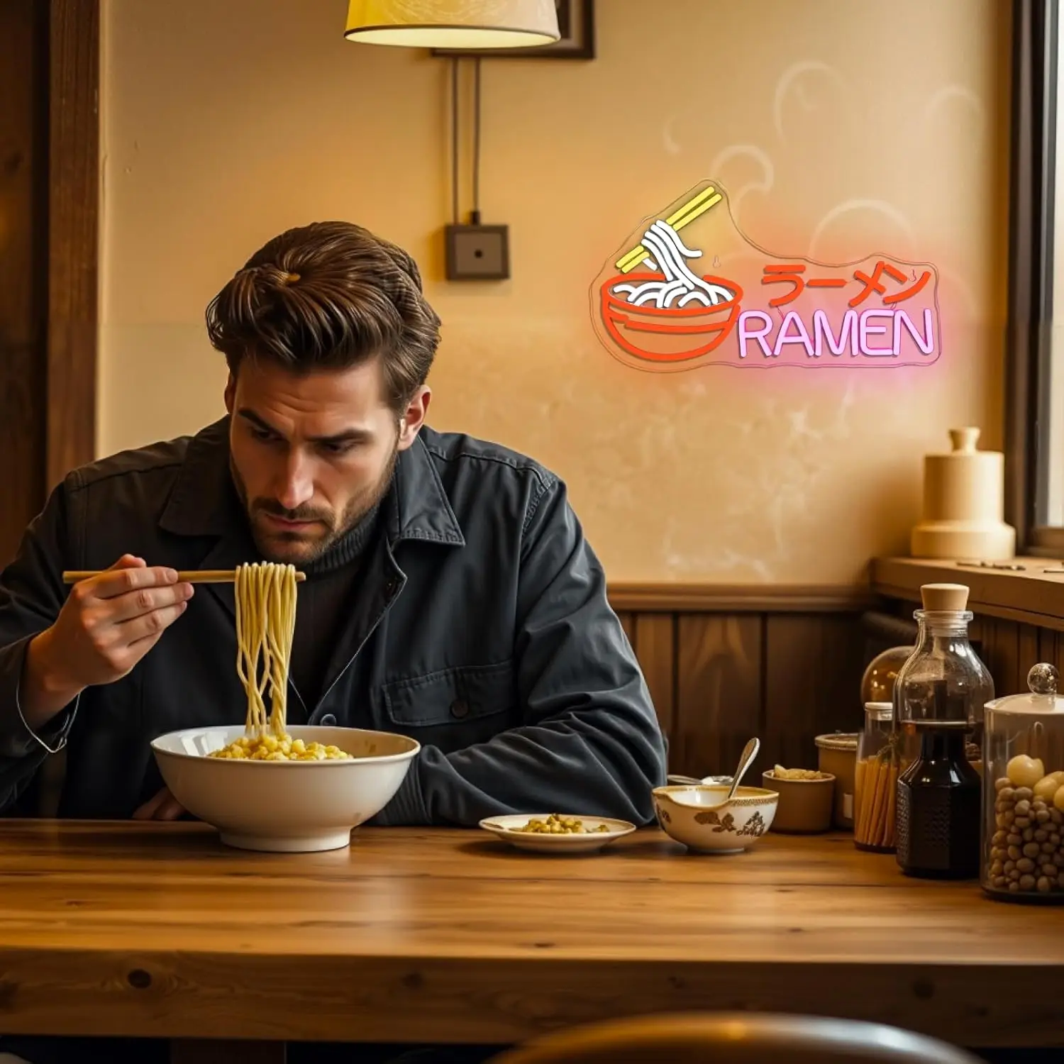 

Ramen Neon Sign Japanese Noodle Led Neon Lights for Wall Decor Dimmable Led Signs USB Powered Suitable for Restaurant Ramen Shop