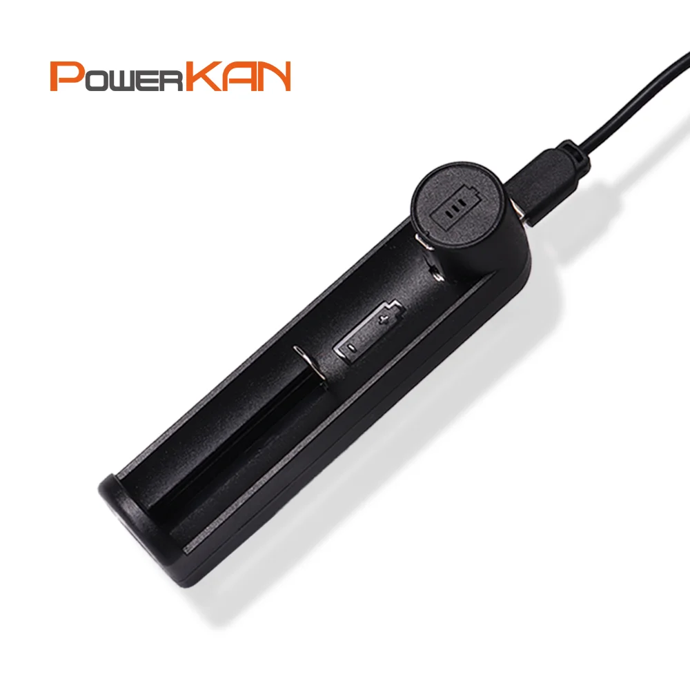 PowerKAN C1 Battery Charger Suitable for 3.7V Lithium Batteries Portable Charging Powerbank Compatible with 18650/26650/21700...