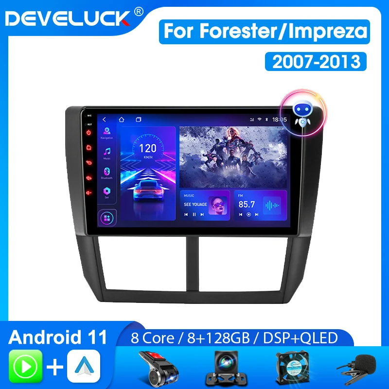 

Deneluck 2 Din Android 11 Car Radio For Subaru Forester 3 SH 2007-2013 For Impreza GH GE Multimedia Player Carplay Head Unit