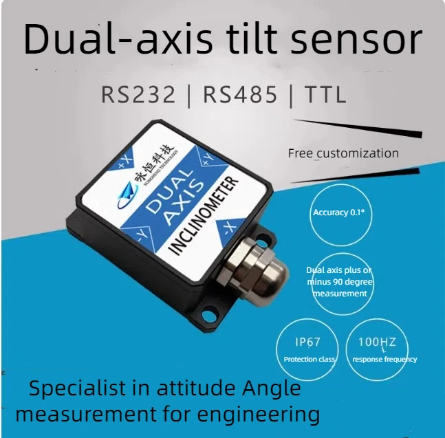 Dyl626s saída rs232 rs485 modbus módulo de ângulo de sensor de inclinação digital de eixo duplo