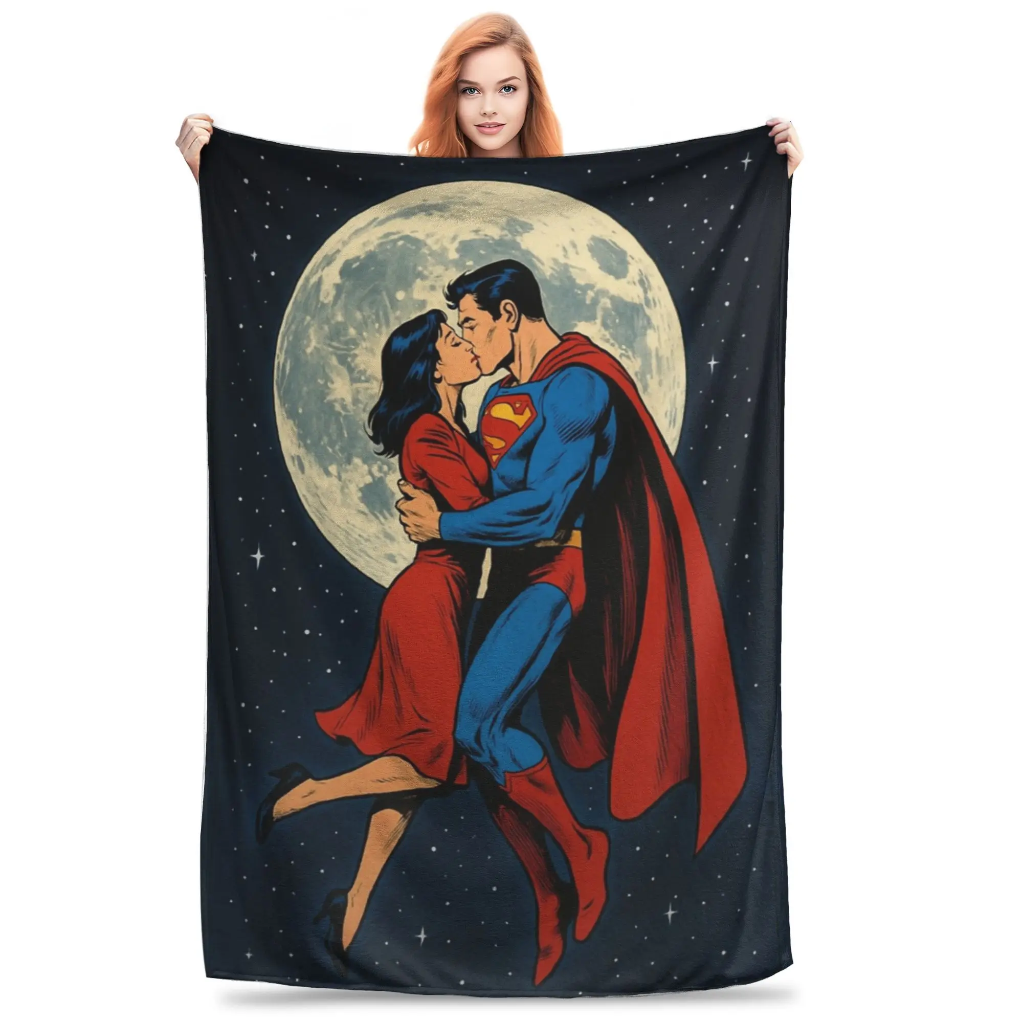 

Supermans Lois & Clark — Kiss me under the Moonlight Флисовые пледы Одеяло для дивана Спальня Супер мягкие постельные принадлежности Пледы,