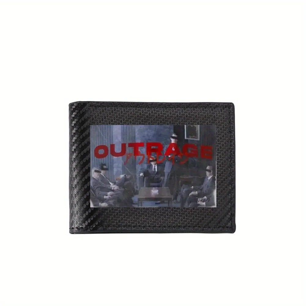 Men in suits,words,japanese,blinds Men's Wallets Simple Business Modern Stylish Printing Design Gifts For Father Boyfriend Chris
