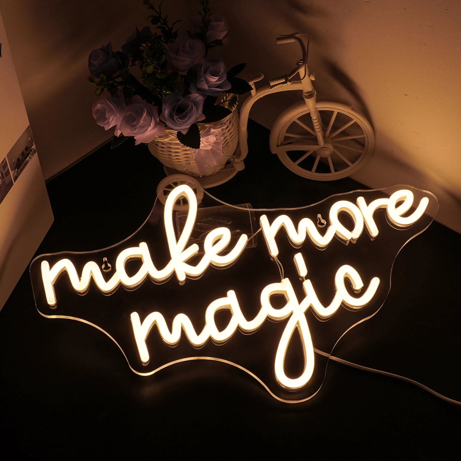 Imagem -02 - Magia Dimmable Sinais de Néon para Wall Decor Warm Led Lights Art Room Decoration Festival Party Bar Club Usb Lamp Make More