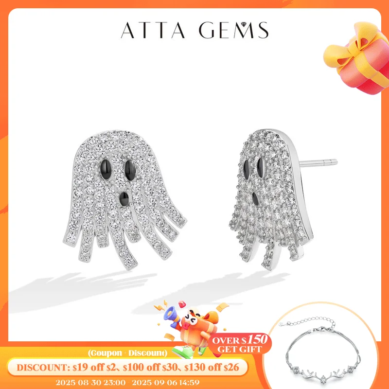 

Роскошные серьги-гвоздики Attagems с призраком DVVS1, муассанит, стерлинговое серебро 925 пробы, позолоченные 18 карат для женщин, праздничные аксессуары, подарок на вечеринку