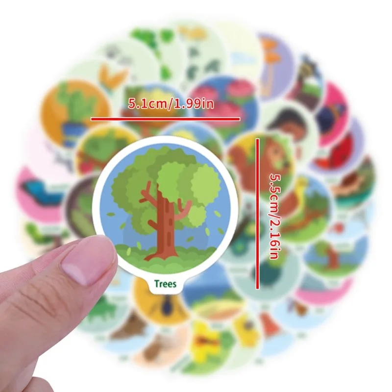 50pcs dessin animé mignon Nature marche Scavenger chasse créatif Doodle autocollants décoratifs