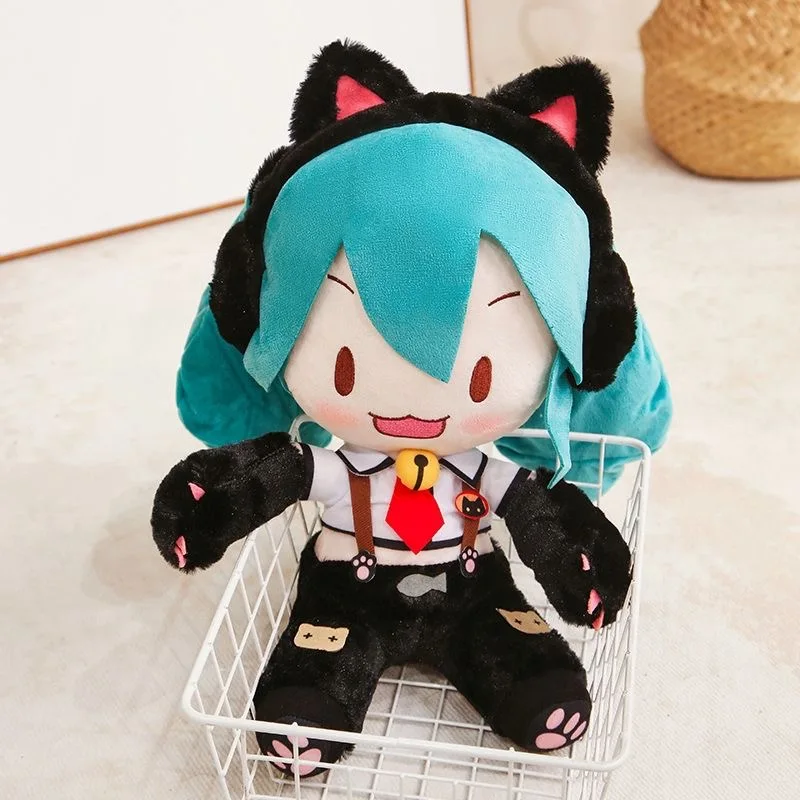 New Hatsune Miku Puppet Meow Puppet Bowknot Anime Cat Cartoon Birthday Gift Fufu Cat Claw Girl Gift Model Collection Hobby Gifts