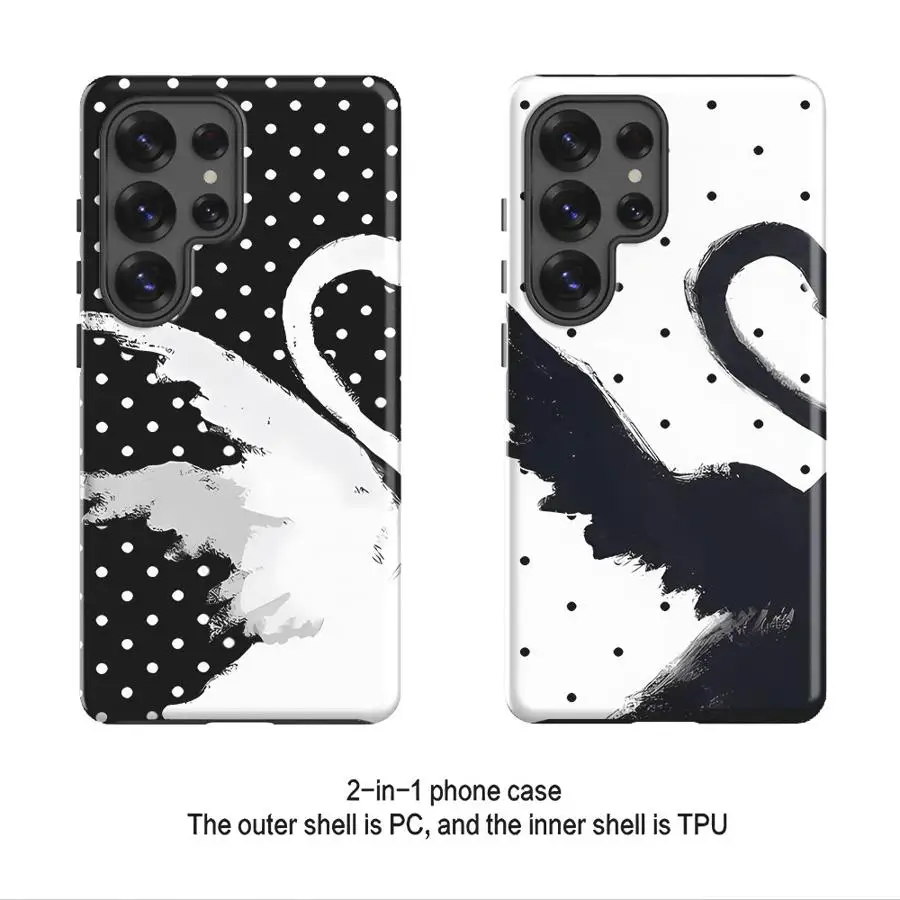 Swan Wave Point Phone Case for Samsung Galaxy S26 S23Ultra A36 A56 S23 A16 S25Ultra S20 FE S24 Ultra A26 Soft Cover Capa