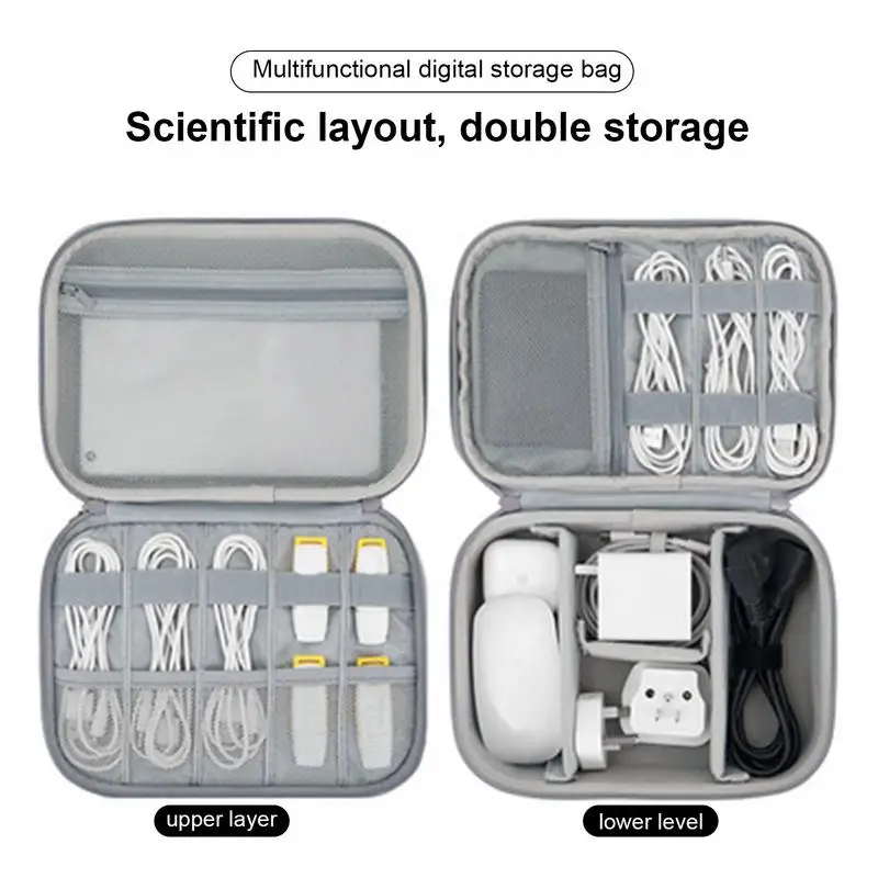 Digital Cable Storage Bag Zipper USB Data Wires Bag Organizer Electronics Accessories Case For Cord Charger Earphone Gadget