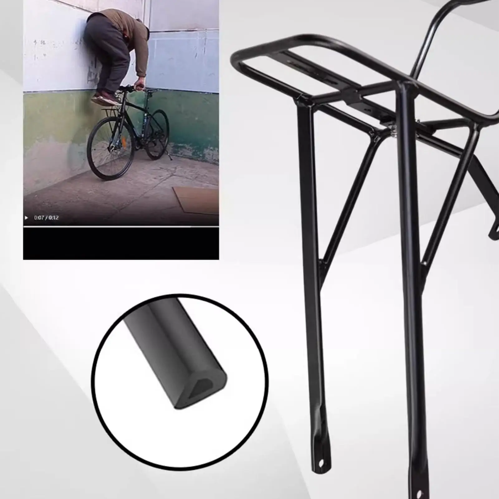 

Bike Carrier Rack Front Bike Pannier Rack Basket Holder for Travel Transport Dirt Cycling Long-Distance Travel Bag Cruiser Daily