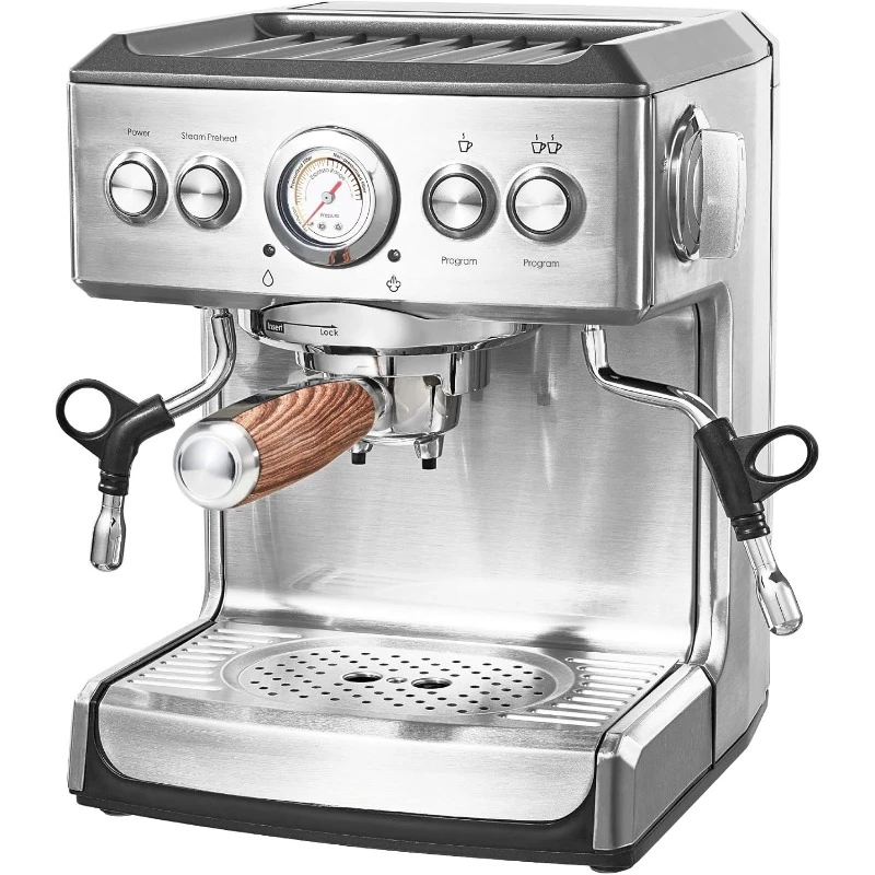 19 Bar Espresso Machine, Fast Heating Cappuccino, Americano, Latte and Espresso Maker, Milk Steamer and Frother