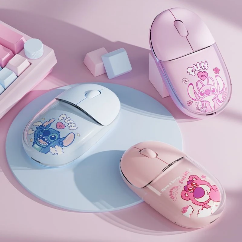 

Wireless Mouse Cartoon Stitch Bluetooth 2.4G Wireless Dual-Mode Mouse Silent Mini Portable Mouse for Tablet Laptops Computer