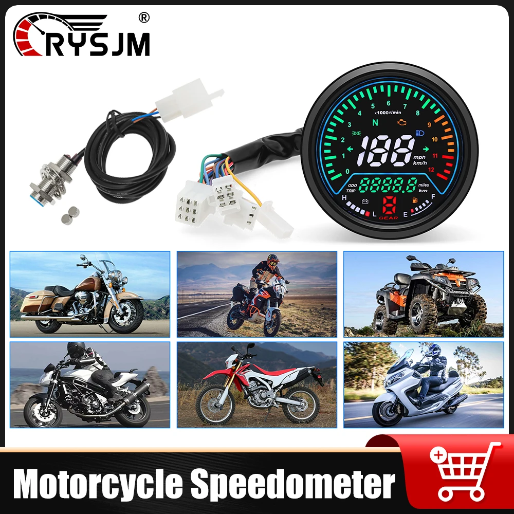 オートバイ-rpm-スピードメーター-デジタル計器パネル-電圧計-オイルレベルゲージ-トリップギアインジケーター-ホンダ用-スズキ-gn125用