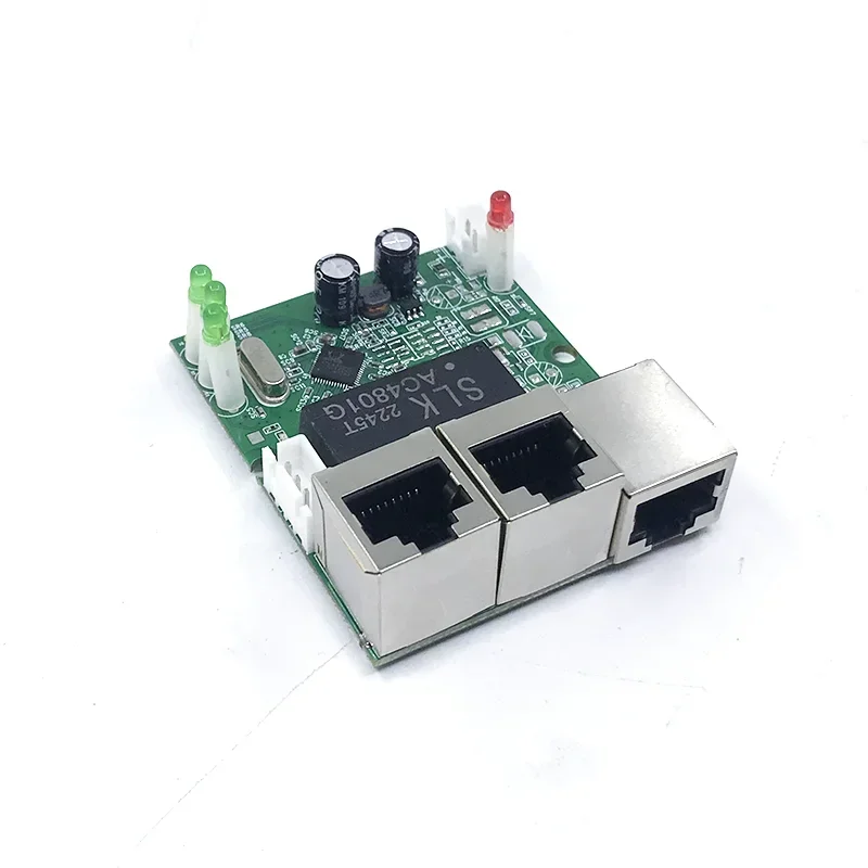 Mini PCBA 4 puertos Networkmini módulo de interruptor ethernet 10/100Mbps 5V 12V 15V 18V con protección contra rayos 4KV, antiestático 4KV