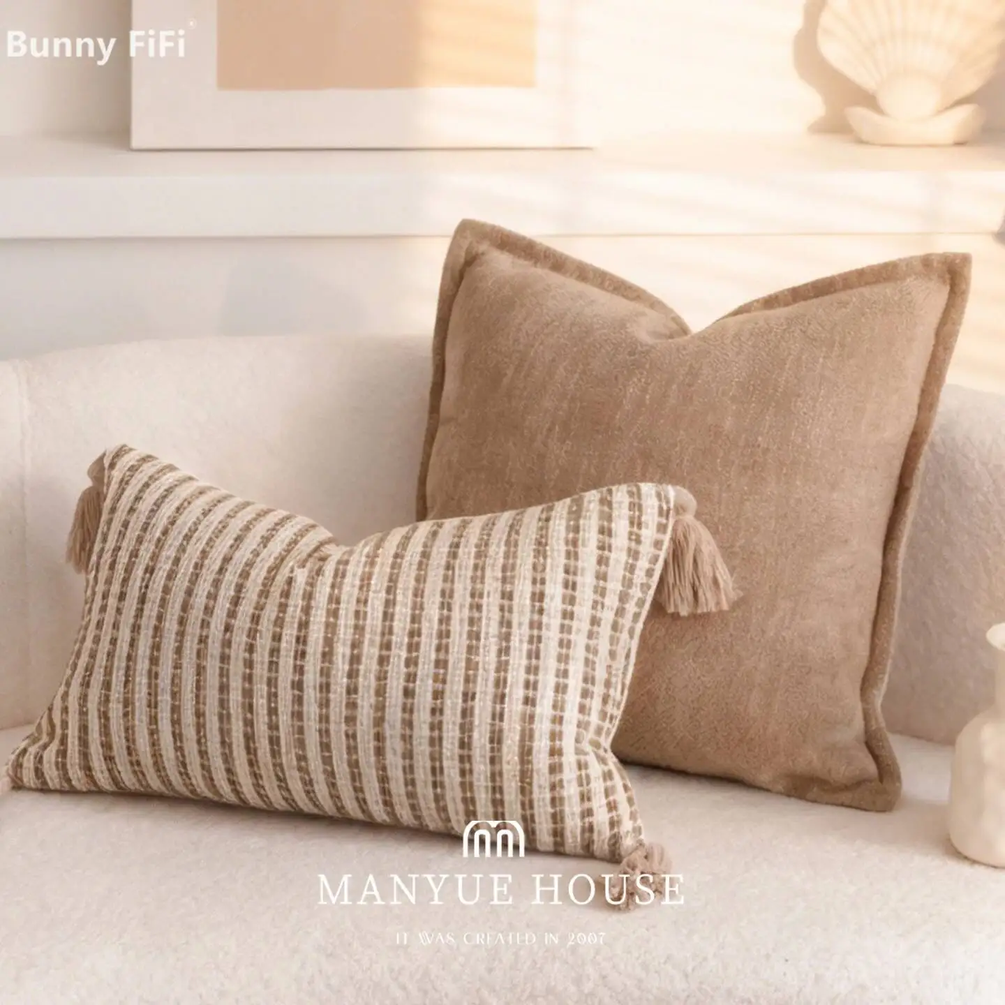 Boho Floral Striped Solid Cushion Covers With Tassels Chenille Soft Modern Decorative Throw Pillow Cases For Sofa Bed Home Decor