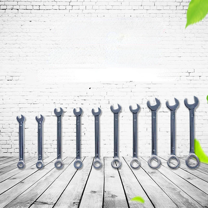 10pcs Mini Spanner Wrenches Set Hand Tool Key Ring Spanner Explosion-proof Pocket British/Metric Type Wrenches