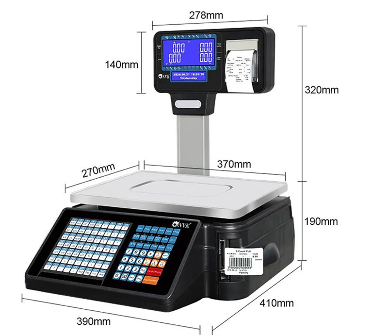 New Electronic Digital Scale Bench Scale With Wifi Label Barcode Receipt Printing Supermarket Weighting Price Computing Scales