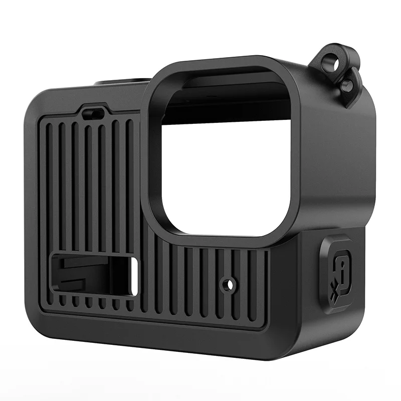 Durable and Protective Silicone Camera Case with Len Cap and Strap for GoPro Hero 2024 with Glass Screen Overlay view 4