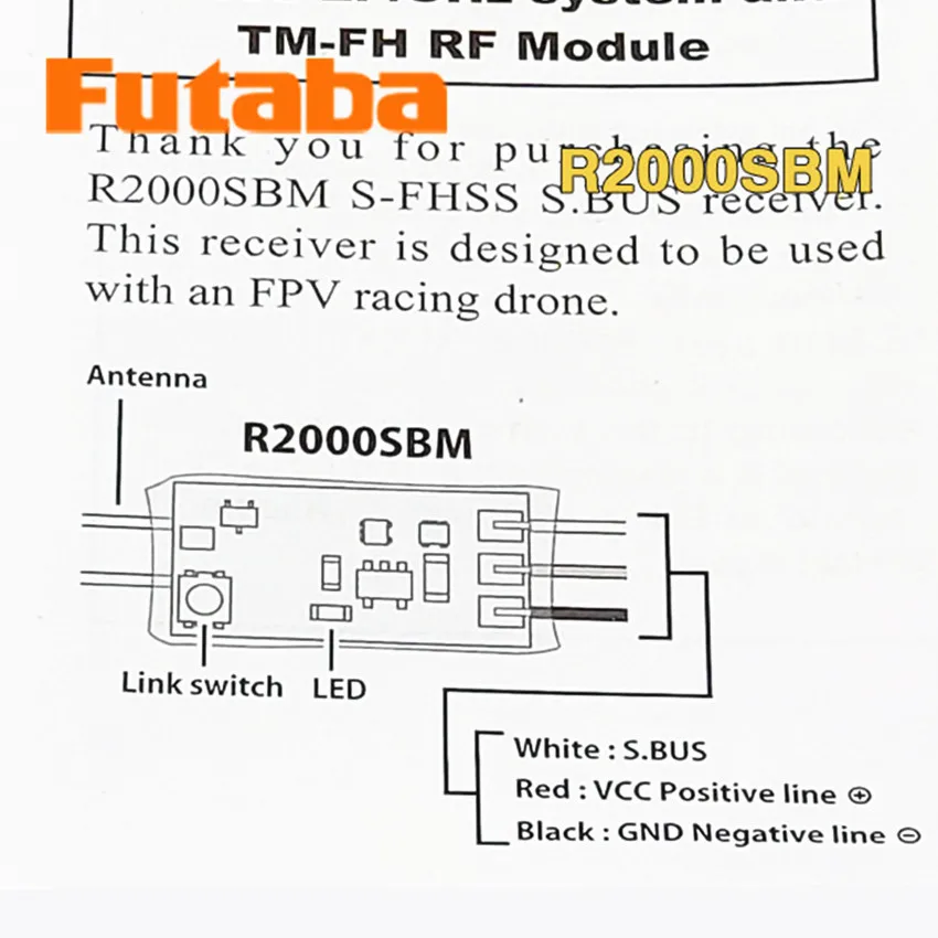 Futaba S-FHSS S.BUS استقبال مصغر للغاية R2000SBM FPV سباق استقبال صغير rc جزء السباق